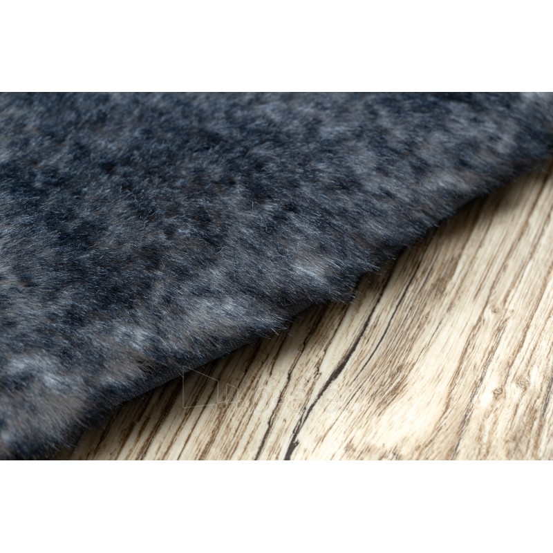 Apvalus tamsiai pilkas kailio imitacijos kilimas LAPIN | ratas 100 cm paveikslėlis 7 iš 16