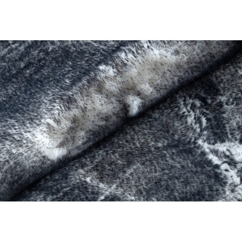 Apvalus tamsiai pilkas kailio imitacijos kilimas LAPIN | ratas 80 cm paveikslėlis 8 iš 16