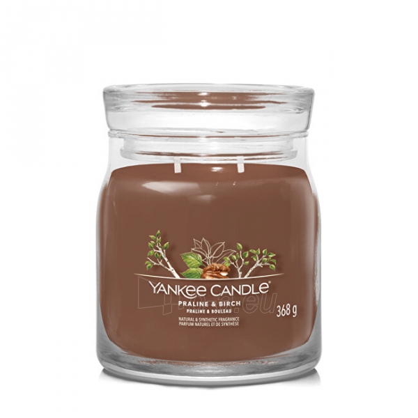 Aromatinė žvakė Yankee Candle Aromatic candle Signature glass medium Praline & Birch 368 g paveikslėlis 1 iš 1