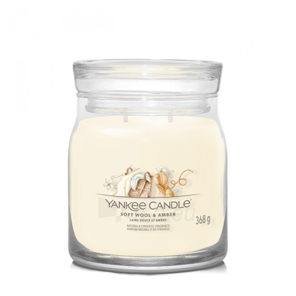 Aromatinė žvakė Yankee Candle Aromatic candle Signature glass medium Soft Wool & Amber 368 g paveikslėlis 1 iš 1