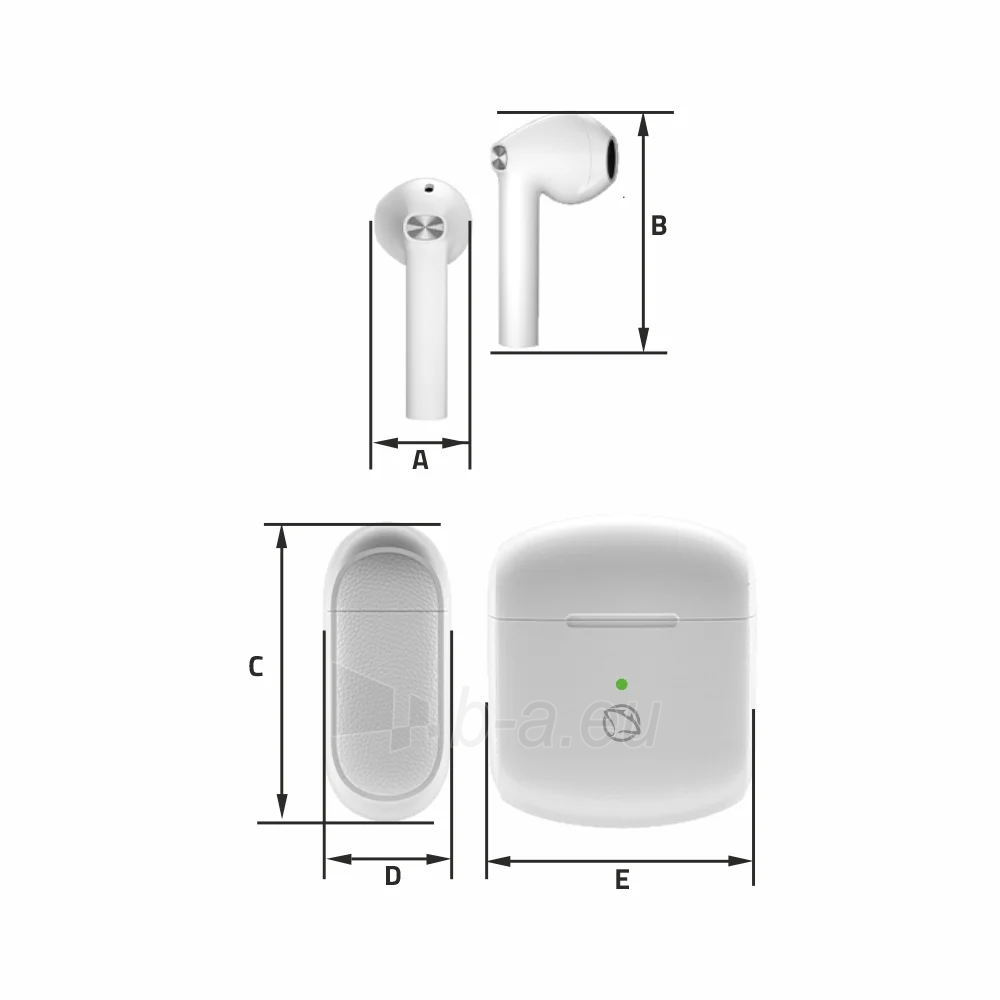 Ausinės Manta MTWS010W Rytmo X TWS White paveikslėlis 8 iš 10