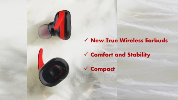 Ausinės V.Silencer Ture Wireless Earbuds black/red paveikslėlis 3 iš 7