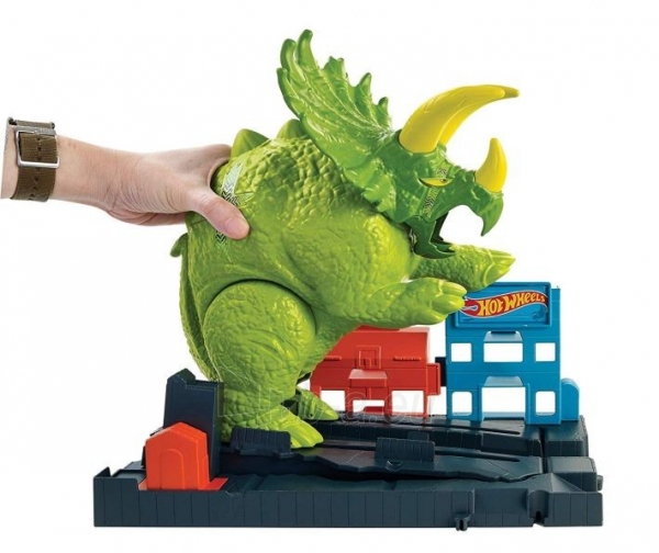 hot wheels triceratops playset with launcher vehicle