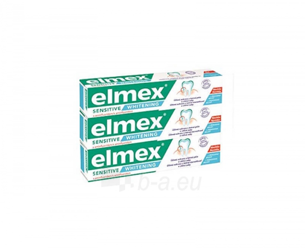 Balinanti dantų pasta jautriems dantims Elmex Sensitive White Trio 3x 75 ml paveikslėlis 2 iš 2