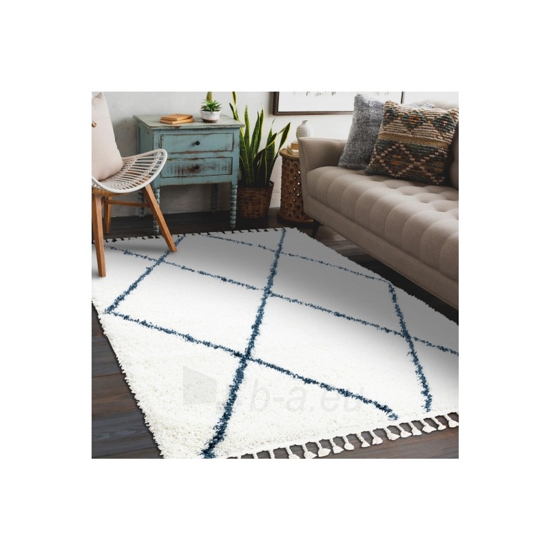 Baltas kilimas su mėlynais akcentais UNION | 180x270 cm paveikslėlis 4 iš 16