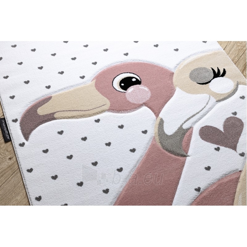 Baltos spalvos kilimas PETIT FLAMINGOS | 120x170 cm paveikslėlis 5 iš 16