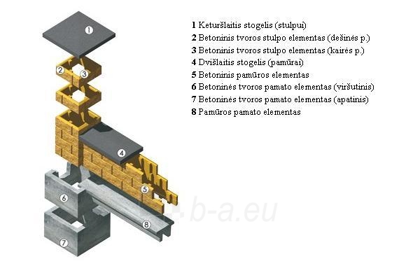 Betoninis tvoros stulpo elementas Matas L (baltas) paveikslėlis 2 iš 7