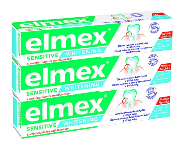 Dantų pasta Elmex Sensitive Whitening 3 x 75 ml paveikslėlis 2 iš 2