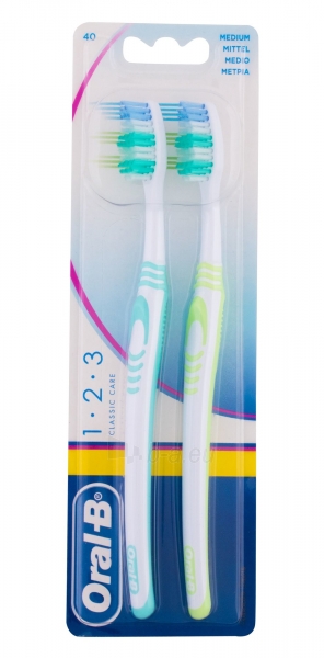 Dantų šepetėlis Oral-B 1-2-3 Classic 2 vnt. Medium paveikslėlis 1 iš 1