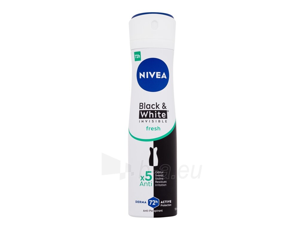 Dezodorantas Nivea Invisible Black & White Antiperspirant Spray Fresh Cosmetic 150ml paveikslėlis 1 iš 1