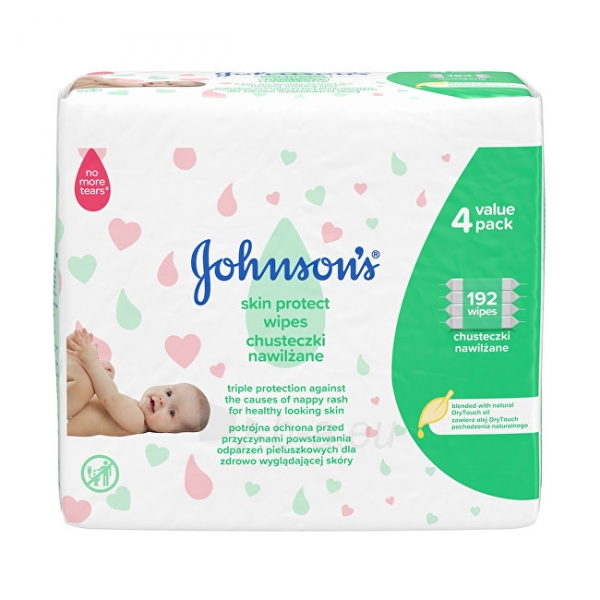 Drėgnos servetėlės JOHNSON`S Baby (Skin Protect Wipes) 4 x 48 pcs paveikslėlis 1 iš 1