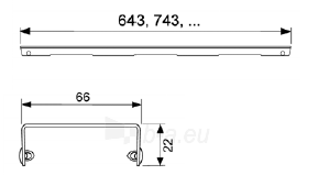 Dušo latako grotelės Tece Basic 70, 80, 90, 100, 120, 150 cm 100 cm paveikslėlis 2 iš 3