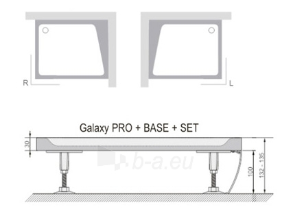 Dušo padėklo apdailos plokštė Ravak Gigant Pro Set, 110x80 L balta paveikslėlis 2 iš 2