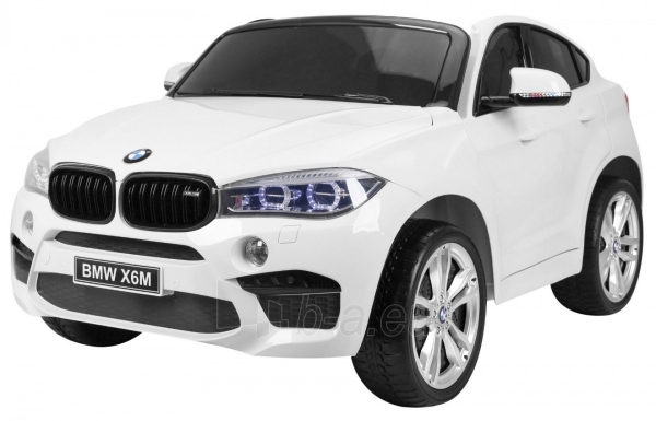 Dvivietis elektromobilis BMW X6M XXL, baltas paveikslėlis 1 iš 20