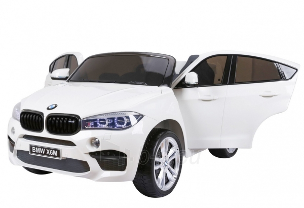 Dvivietis elektromobilis BMW X6M XXL, baltas paveikslėlis 13 iš 20