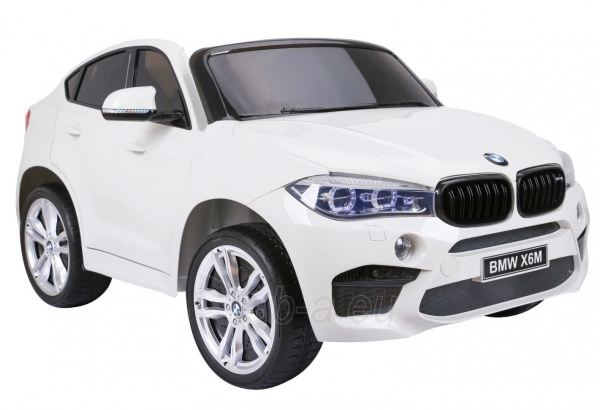 Dvivietis elektromobilis BMW X6M XXL, baltas paveikslėlis 7 iš 20