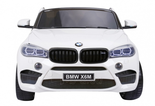 Dvivietis elektromobilis BMW X6M XXL, baltas paveikslėlis 8 iš 20