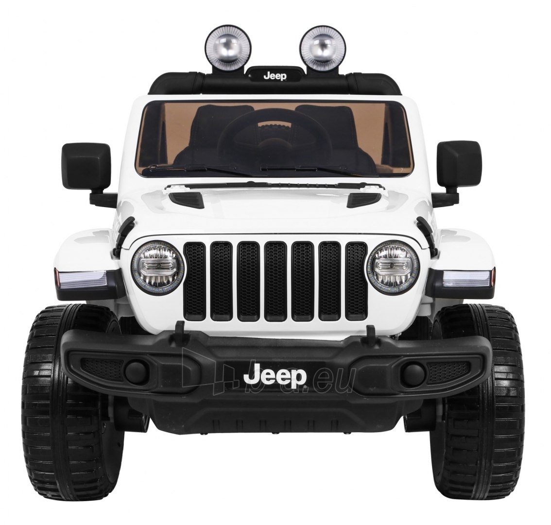 Dvivietis elektromobilis Jeep Wrangler Rubicon, baltas paveikslėlis 13 iš 16