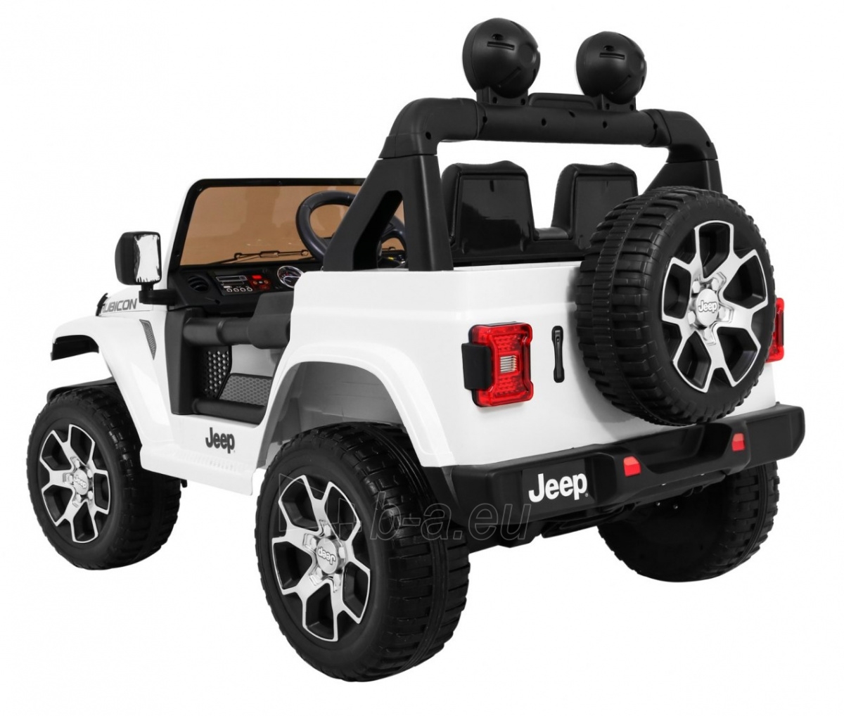 Dvivietis elektromobilis Jeep Wrangler Rubicon, baltas paveikslėlis 11 iš 16