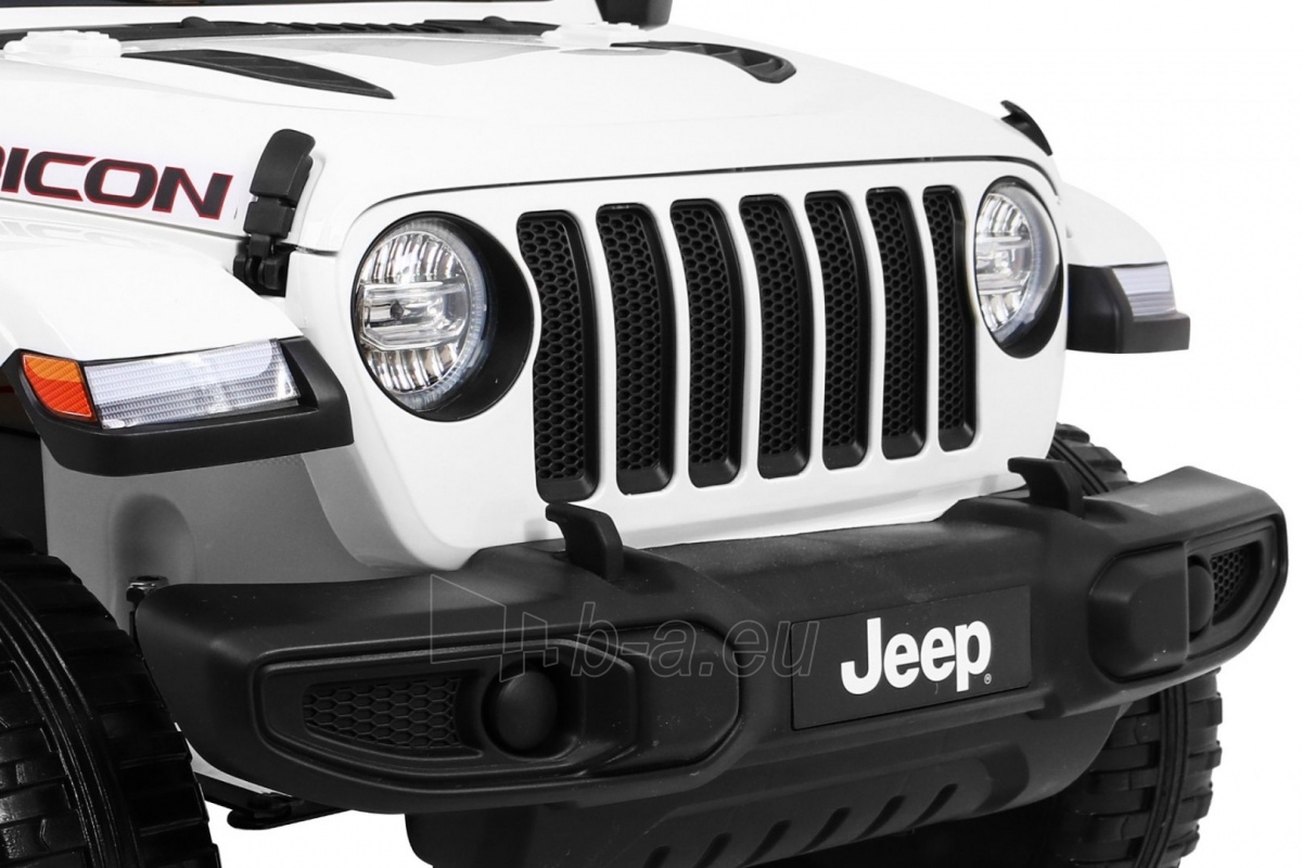 Dvivietis elektromobilis Jeep Wrangler Rubicon, baltas paveikslėlis 4 iš 16