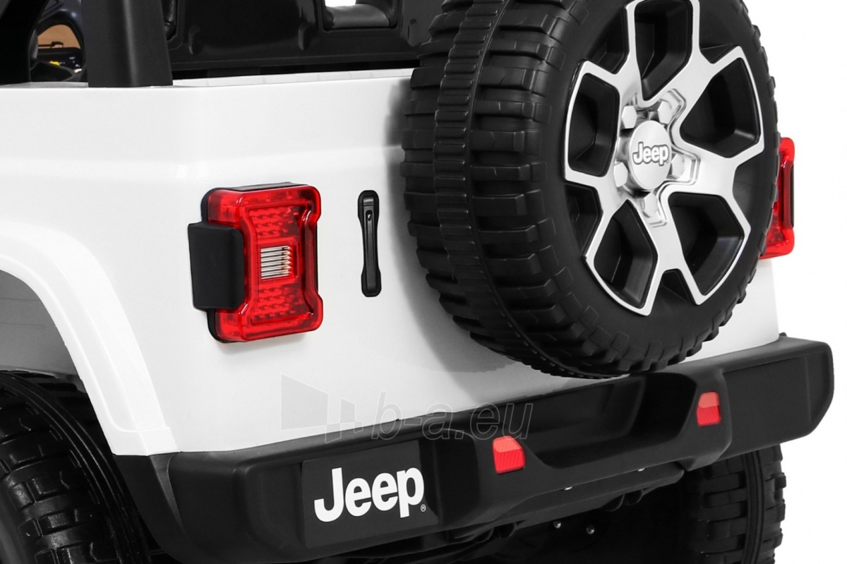 Dvivietis elektromobilis Jeep Wrangler Rubicon, baltas paveikslėlis 2 iš 16