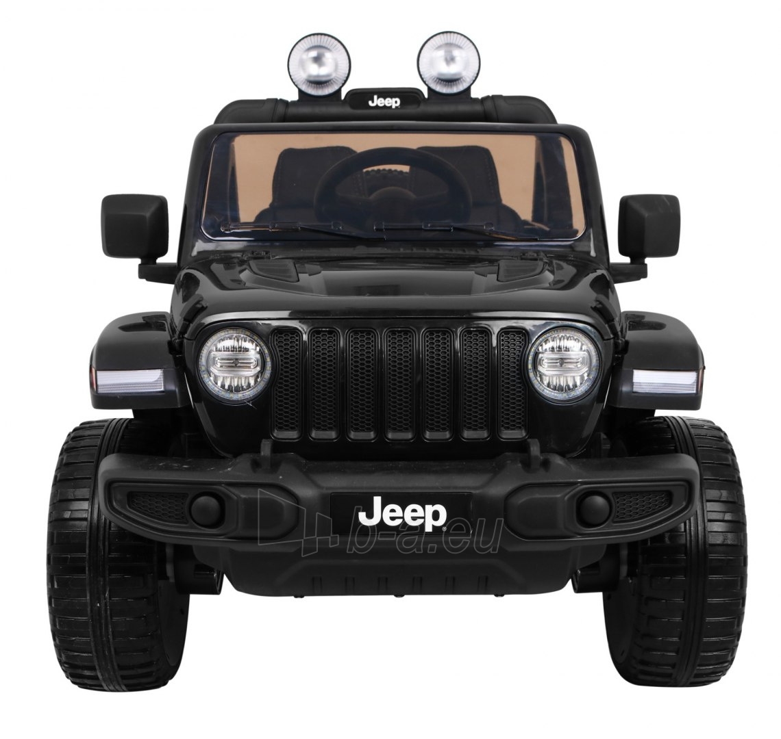 Dvivietis elektromobilis Jeep Wrangler Rubicon, juodas paveikslėlis 13 iš 15