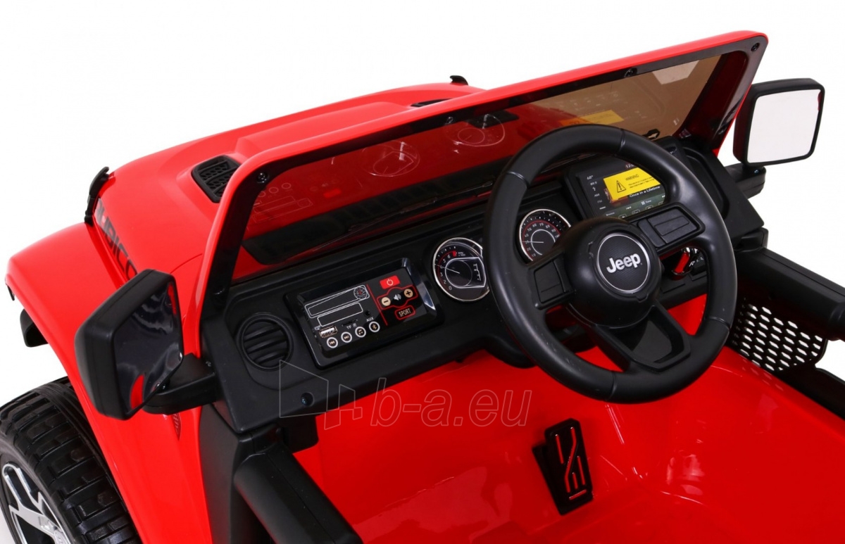 Dvivietis elektromobilis Jeep Wrangler Rubicon, raudonas paveikslėlis 8 iš 14