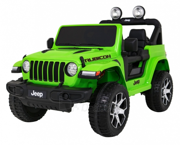 Dvivietis elektromobilis Jeep Wrangler Rubicon, žalias paveikslėlis 1 iš 14