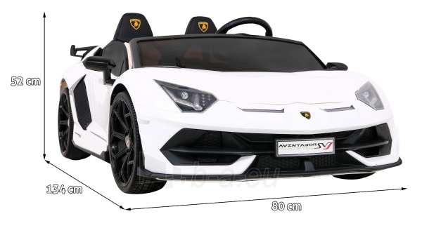 Dvivietis elektromobilis Lamborghini SVJ DRIFT, baltas paveikslėlis 14 iš 15