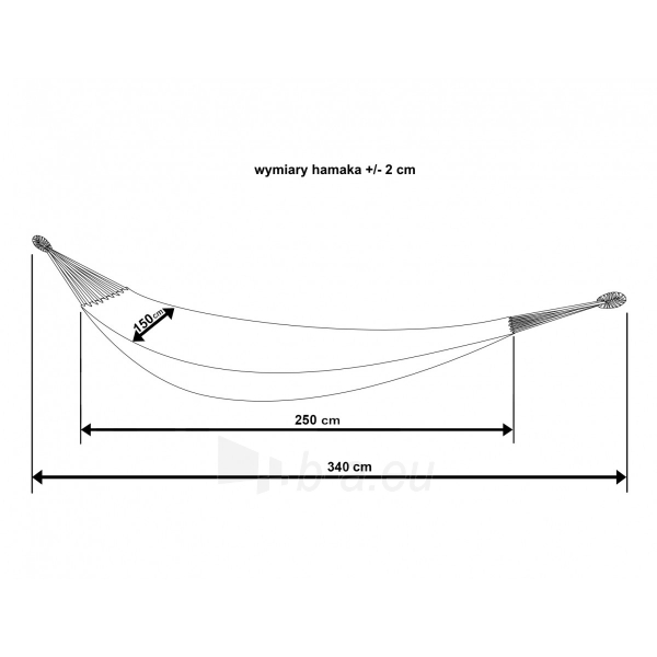 Dvivietis sodo hamakas - Royokamp XXL, 250x150 paveikslėlis 3 iš 9