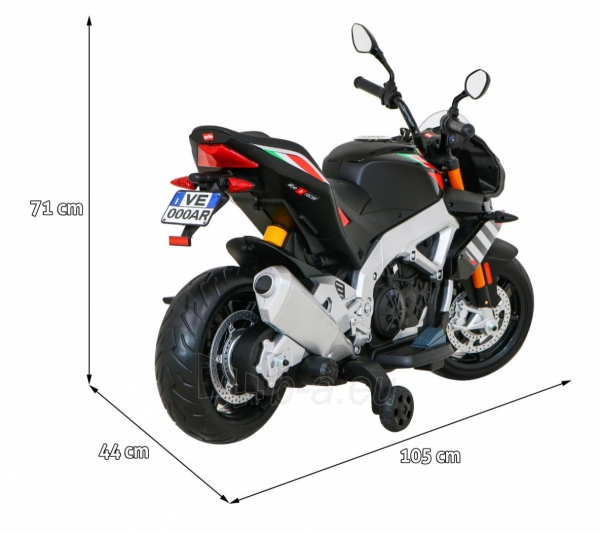 Elektrinis motociklas Aprilia Tuono V4, juodas paveikslėlis 13 iš 14