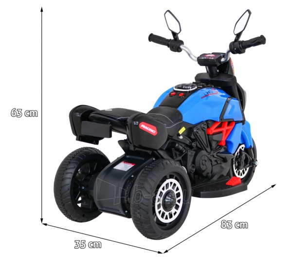 Elektrinis motociklas Fast Tourist, mėlynas paveikslėlis 10 iš 11