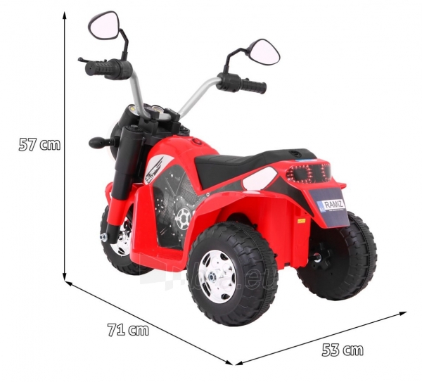 Elektrinis triratis motociklas Minibike, raudonas paveikslėlis 2 iš 8