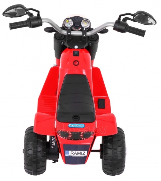 Elektrinis triratis motociklas Minibike, raudonas paveikslėlis 6 iš 8