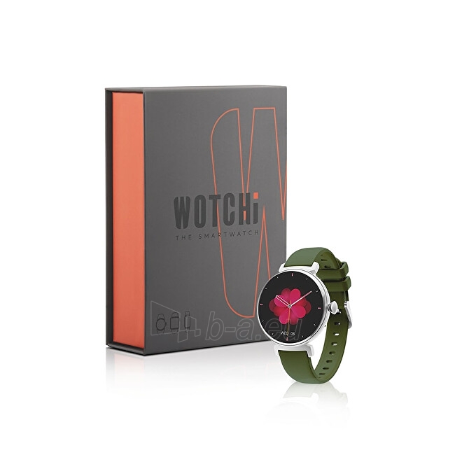 Išmanus laikrodis Wotchi AMOLED Smartwatch DM70 – Silver – Green paveikslėlis 6 iš 8