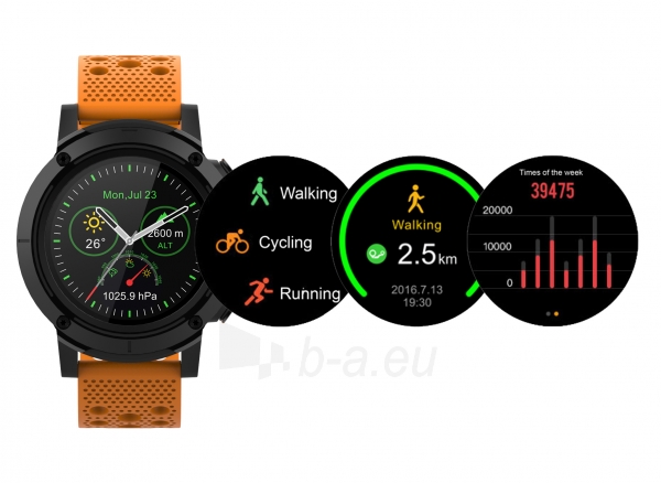 Išmanusis laikrodis Denver SW-510 black+orange strap paveikslėlis 5 iš 8