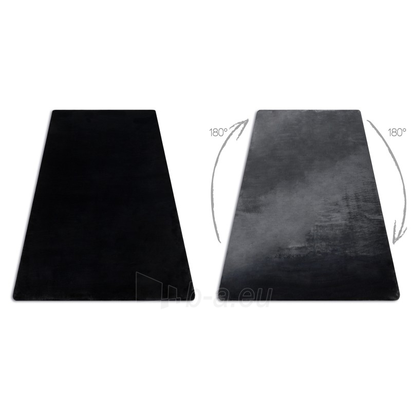 Juodas kailio imitacijos kilimas POSH | 120x160 cm paveikslėlis 2 iš 17
