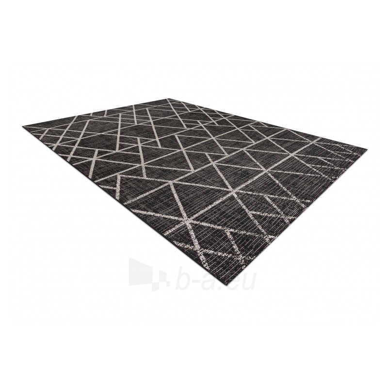 Juodas sizalio kilimas FLOORLUX Geometry | 60x110 cm paveikslėlis 3 iš 17