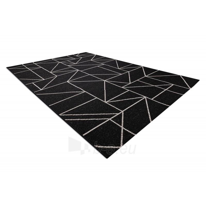 Juodas sizalio kilimas su geometriniais motyvais FLOORLUX | 120x170 cm paveikslėlis 3 iš 16