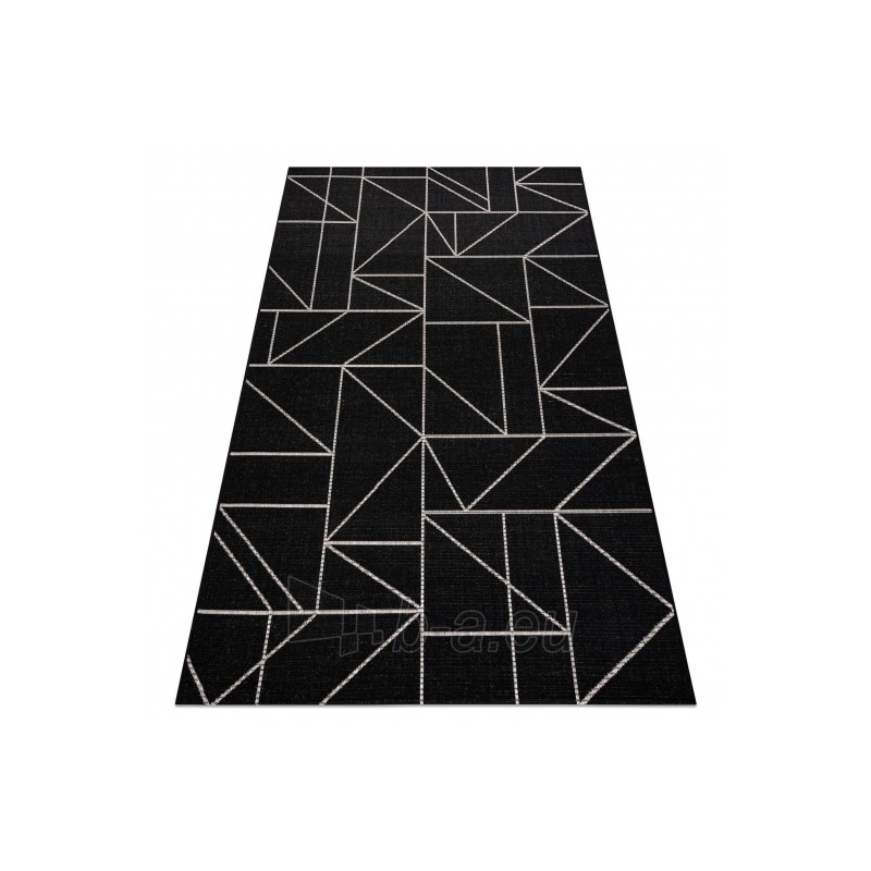 Juodas sizalio kilimas su geometriniais motyvais FLOORLUX | 120x170 cm paveikslėlis 16 iš 16