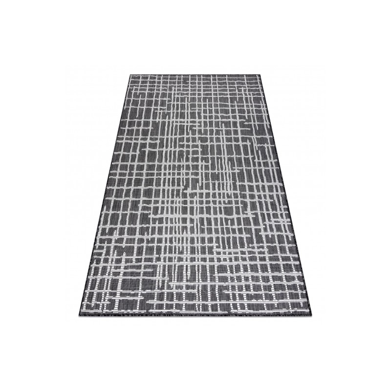 Juodos spalvos sizalio kilimas SION Grotelės | 160x220 cm paveikslėlis 17 iš 17