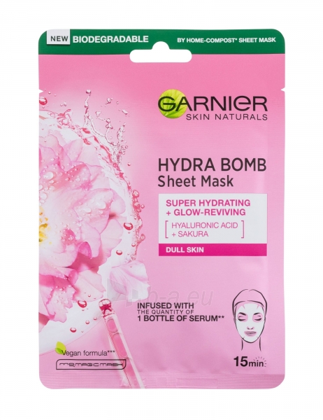 Kaukė jautriai skin Garnier SkinActive Moisture Bomb Sakura 1vnt paveikslėlis 1 iš 1