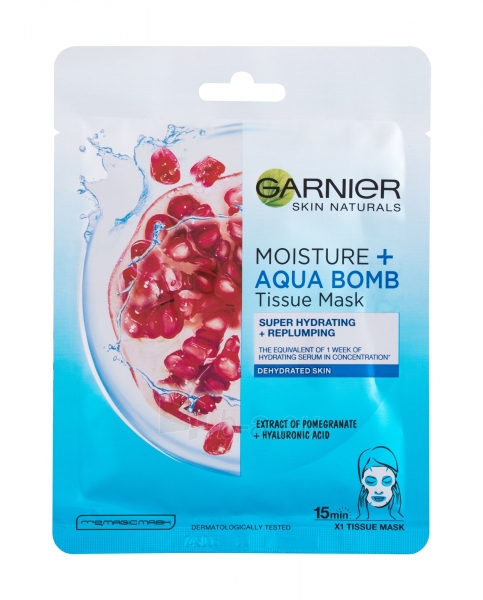 Kaukė sausai odai Garnier Skin Naturals Moisture + Aqua Bomb 1vnt paveikslėlis 1 iš 1