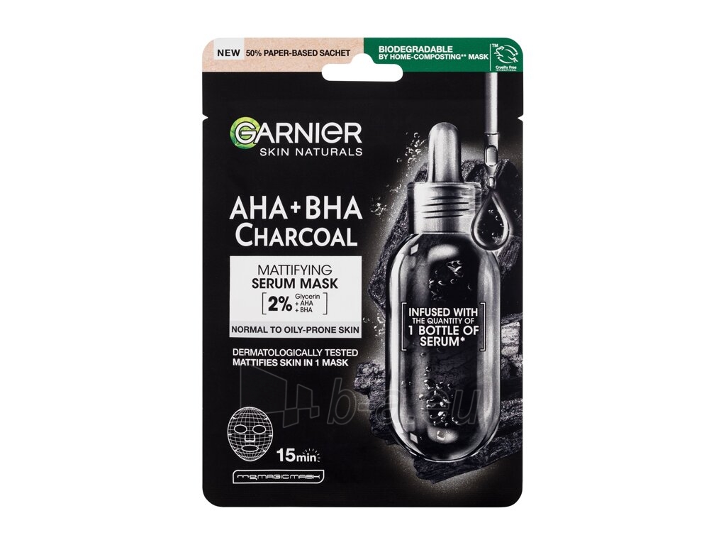 Kaukė sausai odai Garnier Skin Naturals Pure Charcoal Algae 1vnt paveikslėlis 1 iš 1