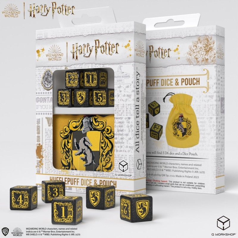 Kauliukų ir maišelio rinkinys Harry Potter. Hufflepuff Dice & Pouch paveikslėlis 1 iš 5