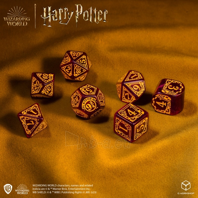 Kauliukų rinkinys Harry Potter. Gryffindor Modern Dice (raudonos sp.) paveikslėlis 6 iš 6