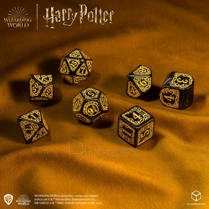 Kauliukų rinkinys Harry Potter. Hufflepuff Modern Dice (juodos sp.) paveikslėlis 6 iš 8