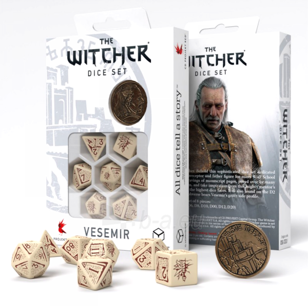 Kauliukų rinkinys The Witcher Vesemir - The Old Wolf Q-workshop paveikslėlis 1 iš 5