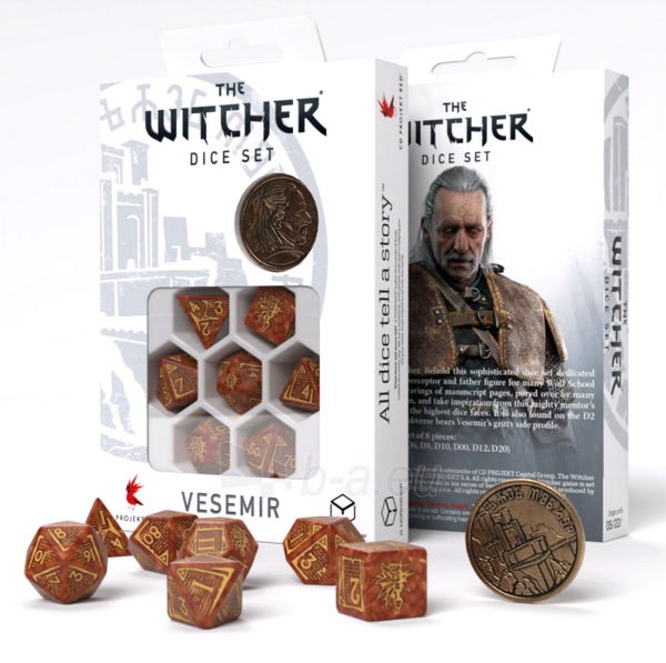 Kauliukų rinkinys The Witcher Vesemir - The Wise Witcher Q-workshop paveikslėlis 1 iš 5