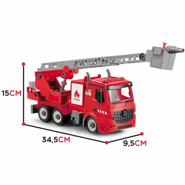 Konstruktoriaus rinkinys - Ugniagesių automobilis, 74 elementai paveikslėlis 5 iš 7